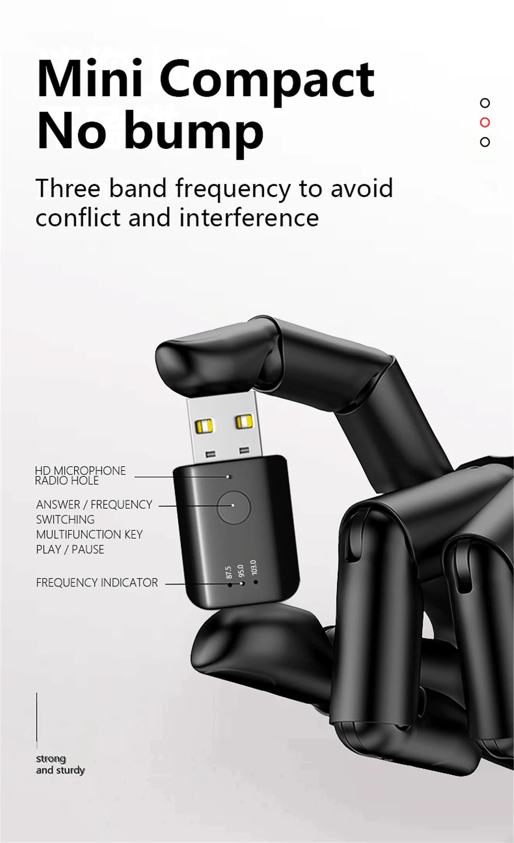 Bluetooth 5.1 Car FM Transmitter and Wireless Audio Receiver