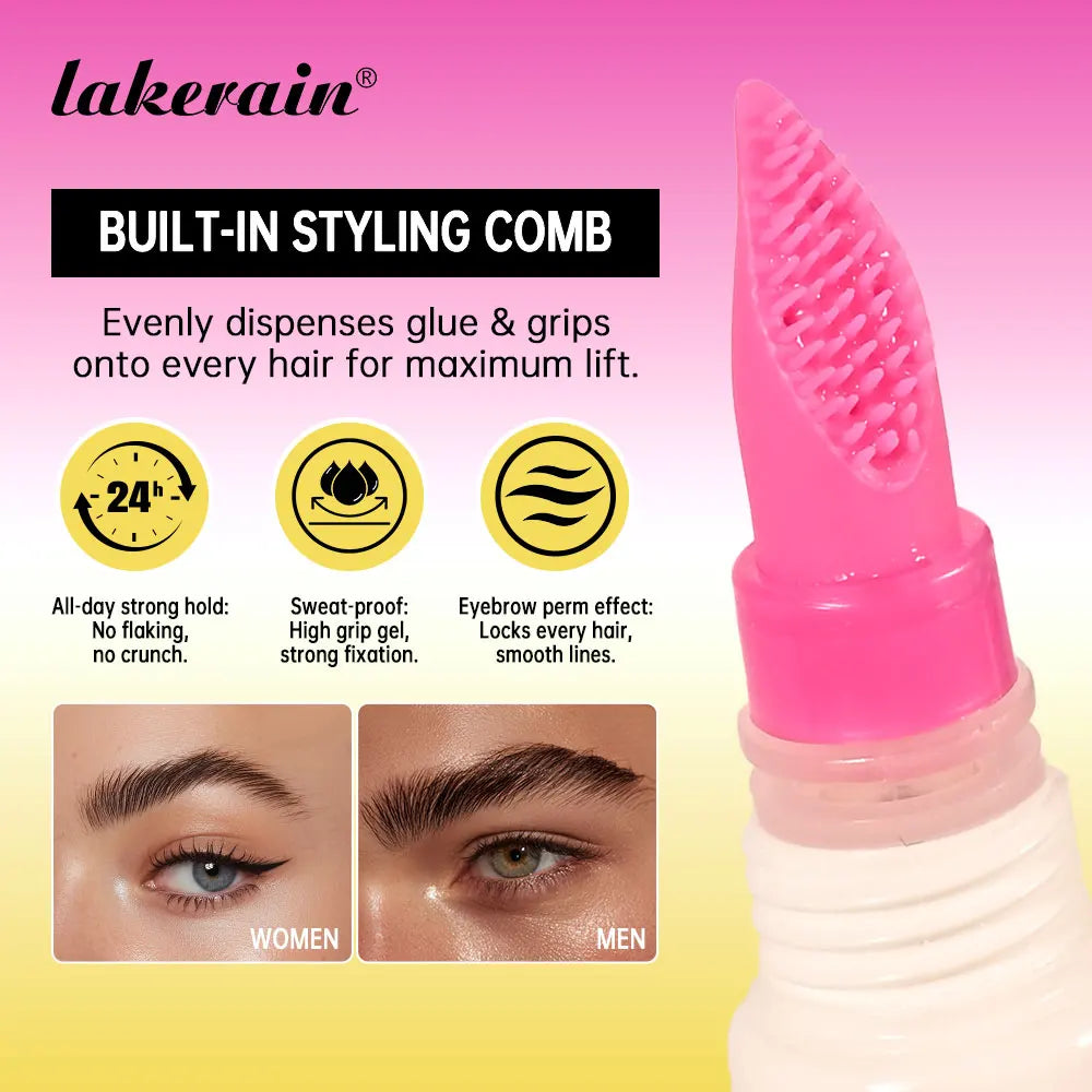 Long-Lasting Eyebrow Lamination Styling Gel with Built-In Comb - 3