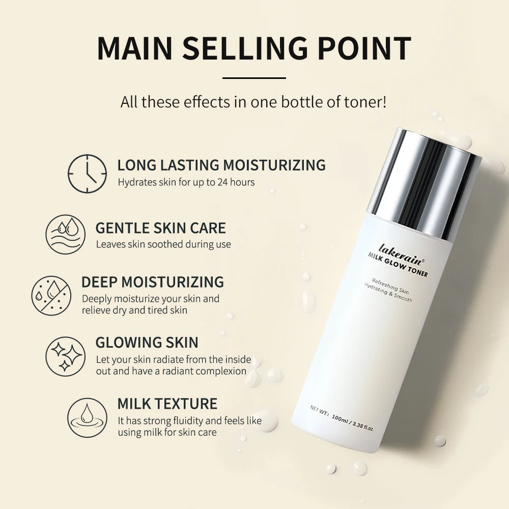 Hydrating Milk Glow Facial Toner for Brightening and Smooth Skin