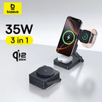 3-in-1 Foldable Magnetic Wireless Charging Station for Apple Devices
