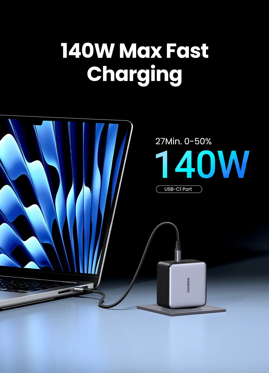 160W GaN Fast Charger for Laptops and Smartphones - 12