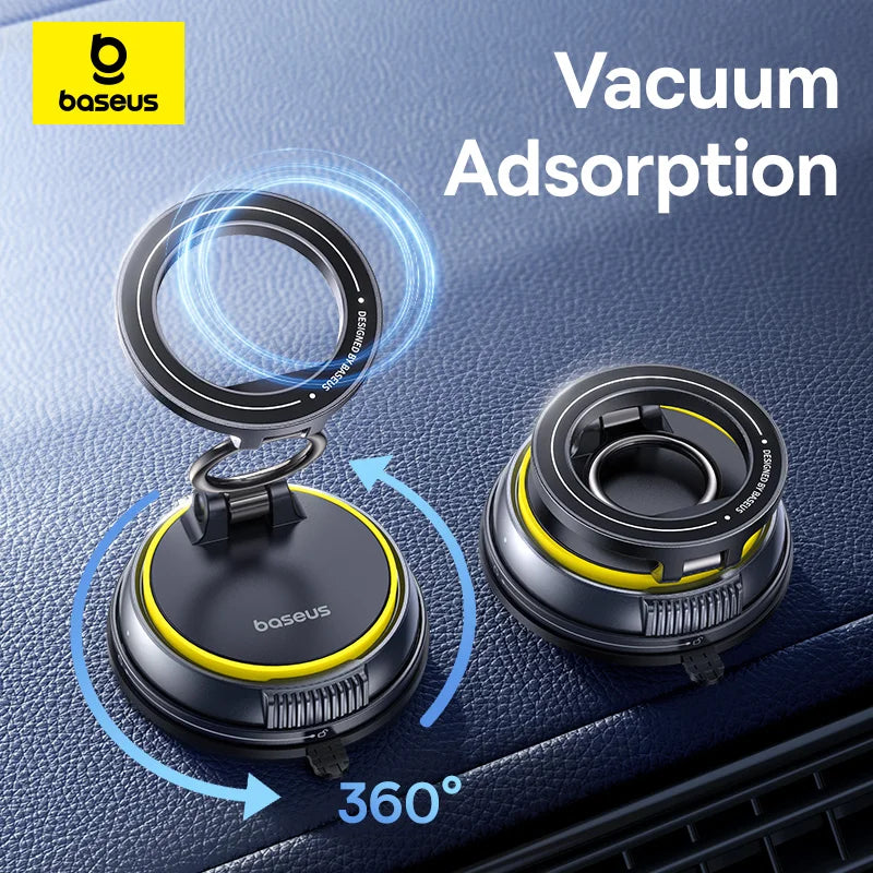 Magnetic Vacuum Suction Car Phone Mount with 360° Rotation - 1