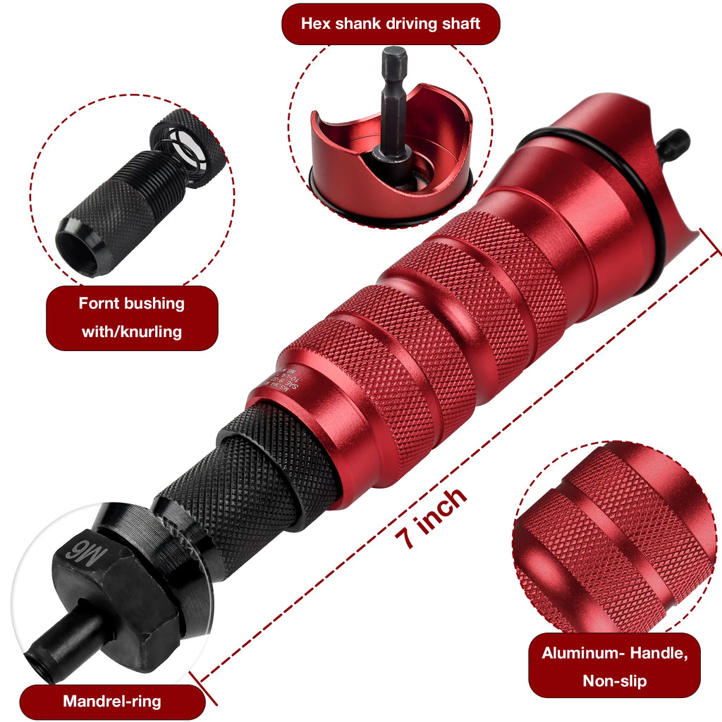 Electric Drill Rivet Nut Gun Adapter Tool Kit