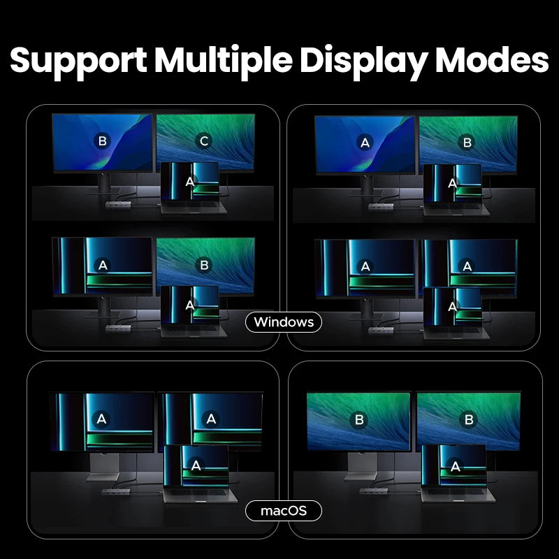 7-in-1 USB-C Hub with Dual 4K 60Hz HDMI and 100W PD Charging