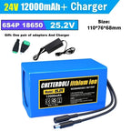 24V 15Ah Rechargeable Lithium-Ion Battery Pack with Charger