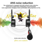 Motorcycle Helmet Wireless Bluetooth 5.3 Headset with Handsfree Mic