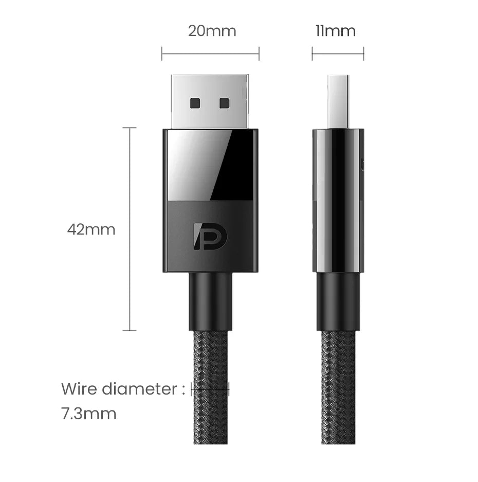 8K DisplayPort 1.4 Cable 32.4Gbps for Gaming Monitors and PCs - 21