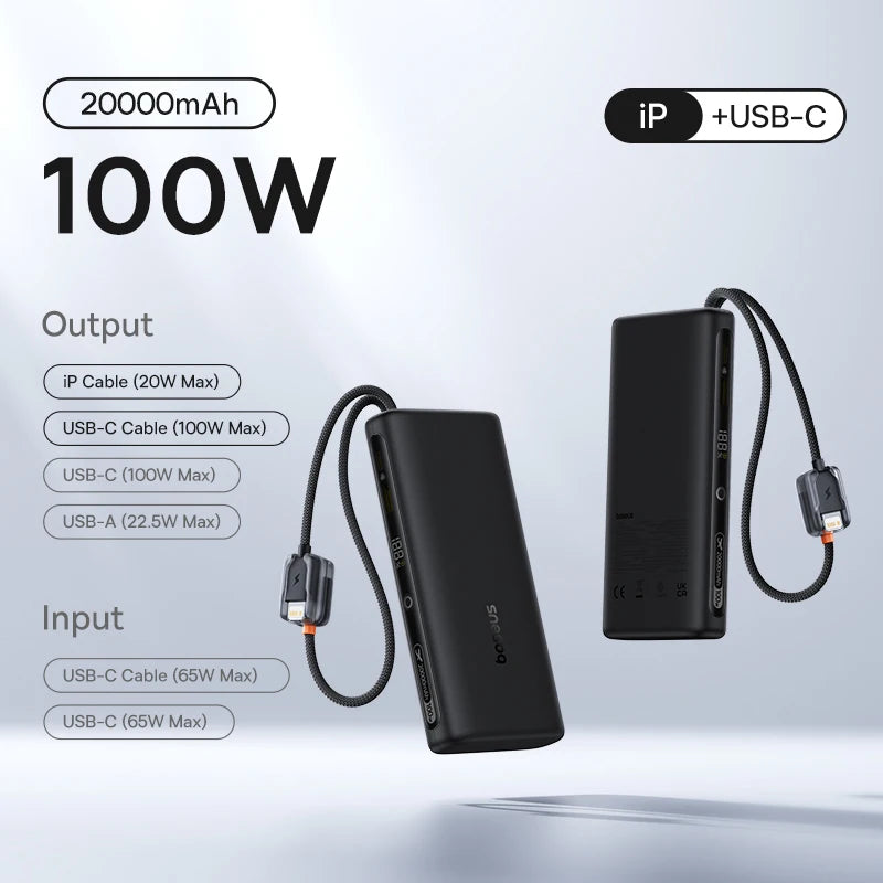 145W Fast Charging Power Bank with Built-In Cables 25000mAh - 31