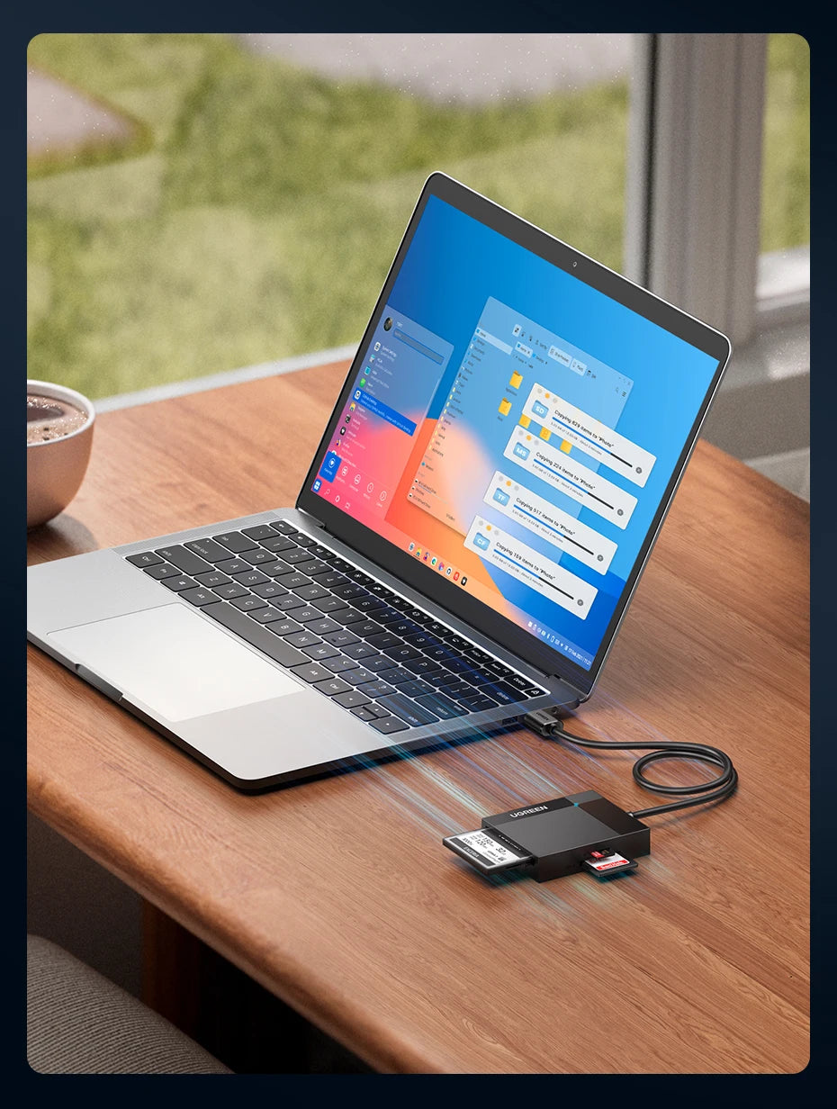 4-in-1 USB 3.0 Memory Card Reader for SD TF CF and MS Cards