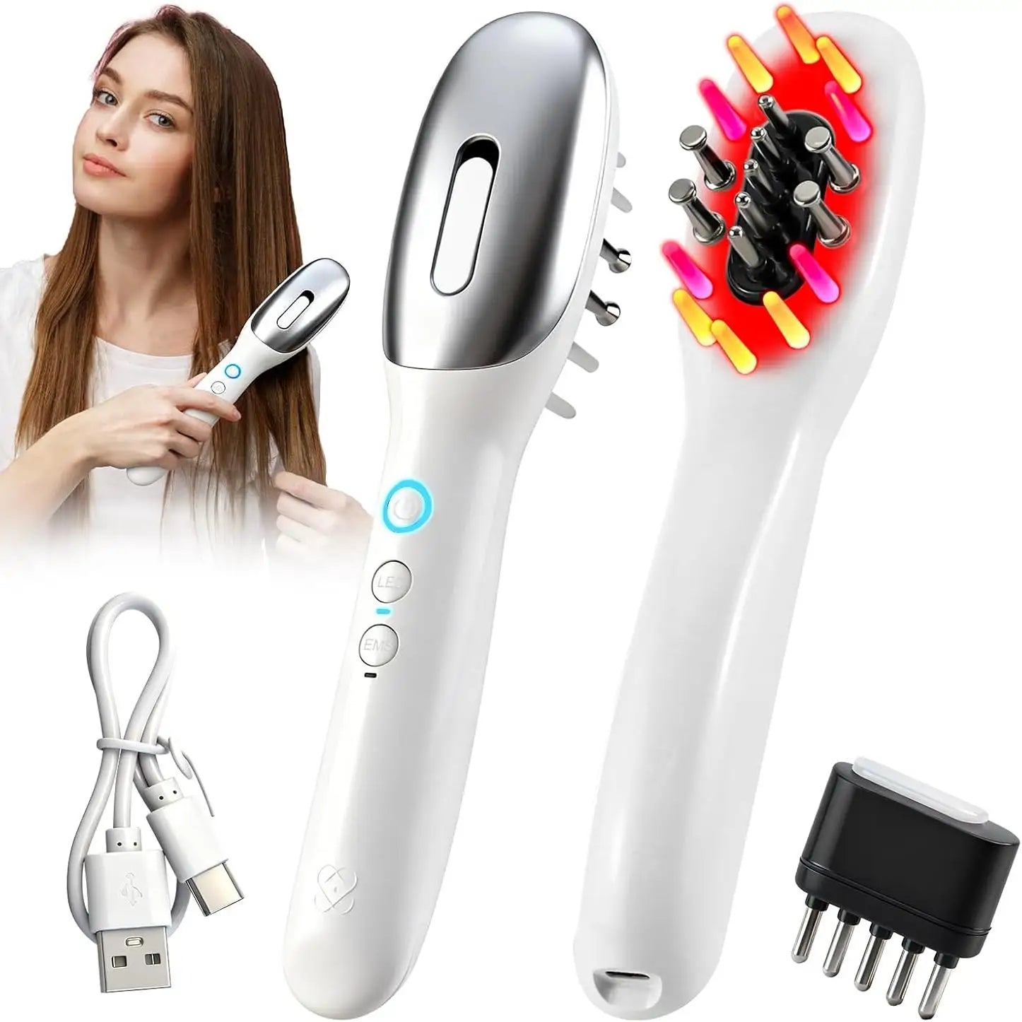 Electric Scalp Massager and Hair Oil Applicator Comb - 1