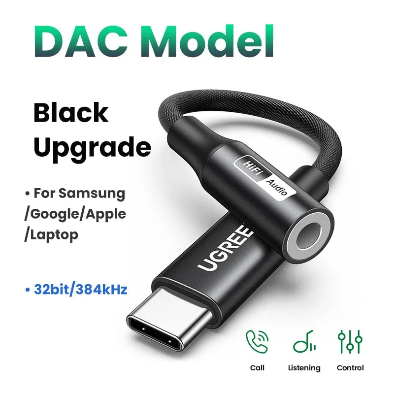 USB-C to 3.5mm Headphone Adapter with 60W PD Fast Charging