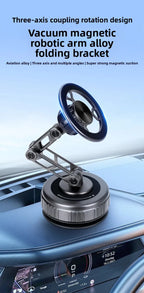 Magnetic Car Phone Holder with Vacuum Sucker and 360 Degree Rotation