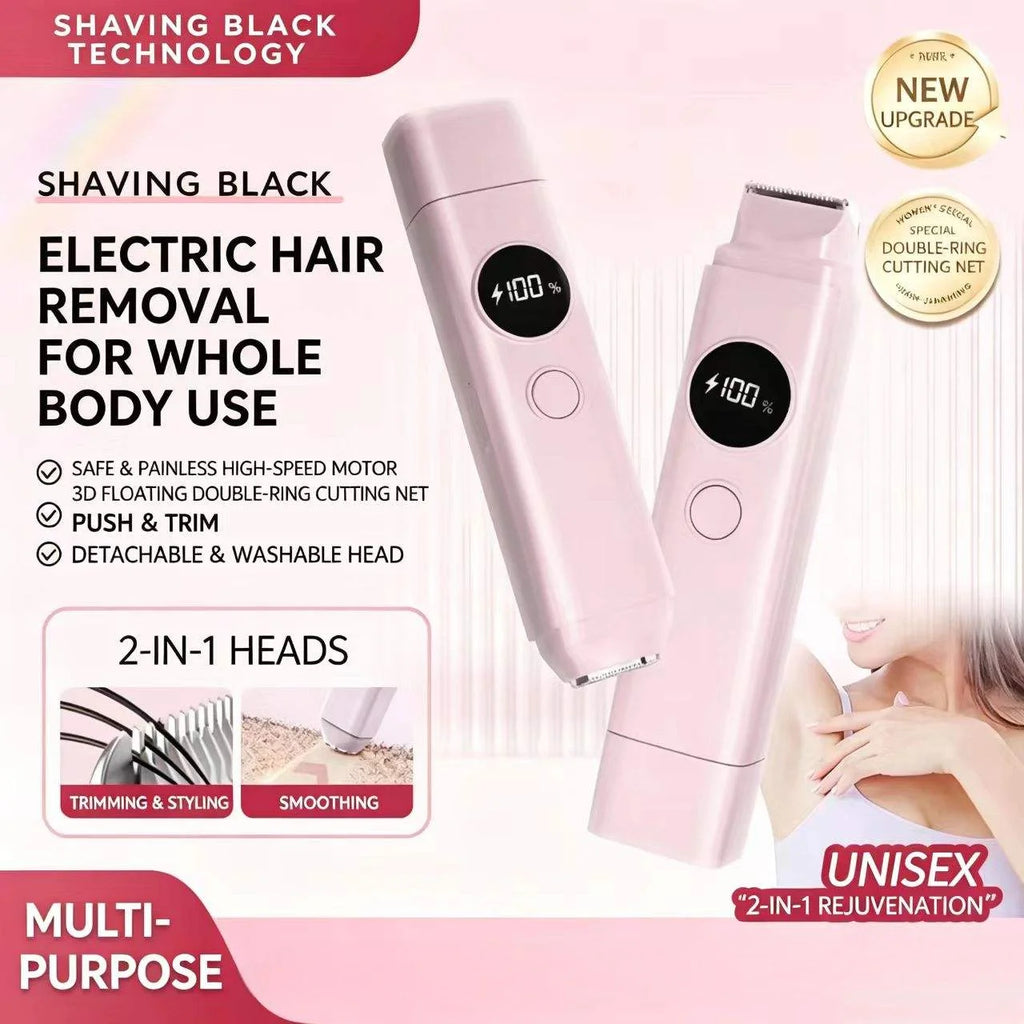 2-in-1 Electric Painless Hair Removal Shaver for Face and Body
