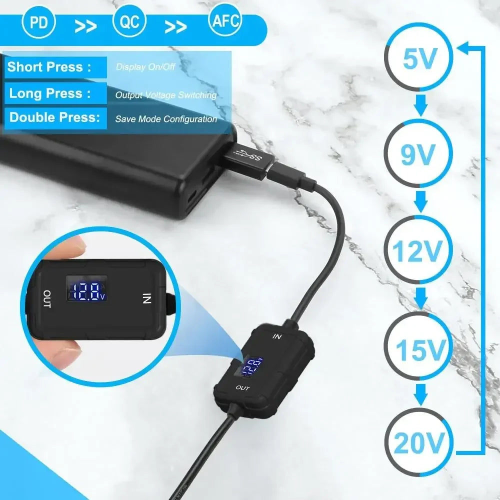 USB to 12V Car Cigarette Lighter Socket Step Up Voltage Converter Cable