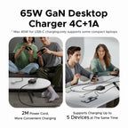 65W GaN 5-Port USB-C Desktop Fast Charger