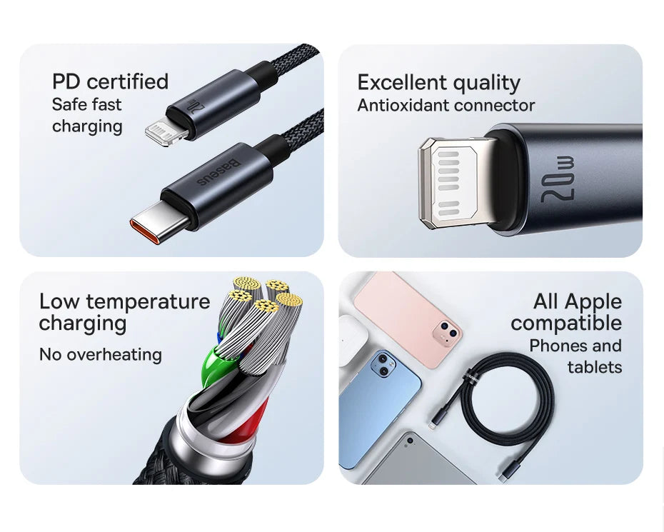 USB-C to Lightning Fast Charging and Data Sync Cable