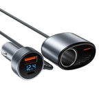 326W 6-Port Car Charger USB-C QC3.0 Cigarette Lighter Splitter 12-24V