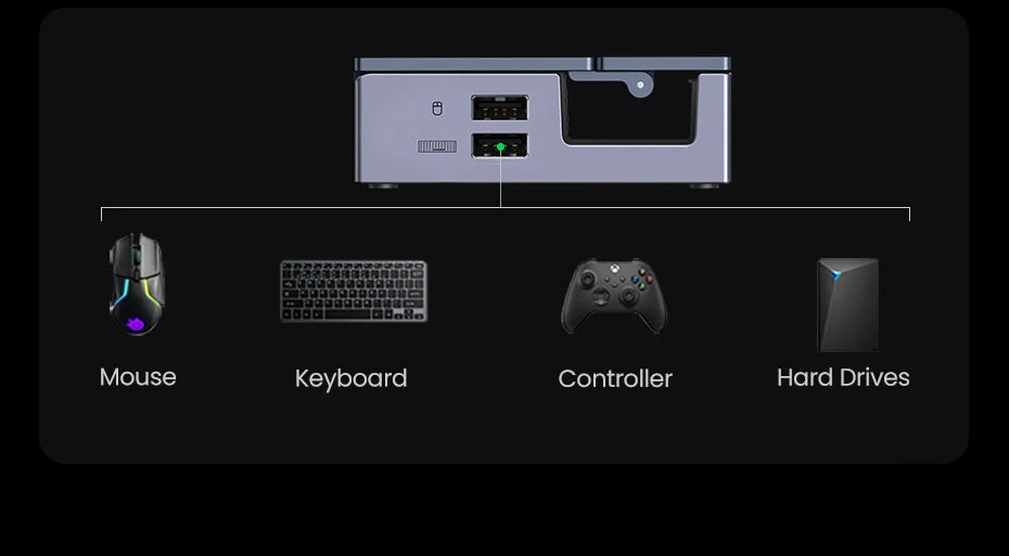 9-in-1 USB-C Gaming Docking Station with 4K HDMI and Stand