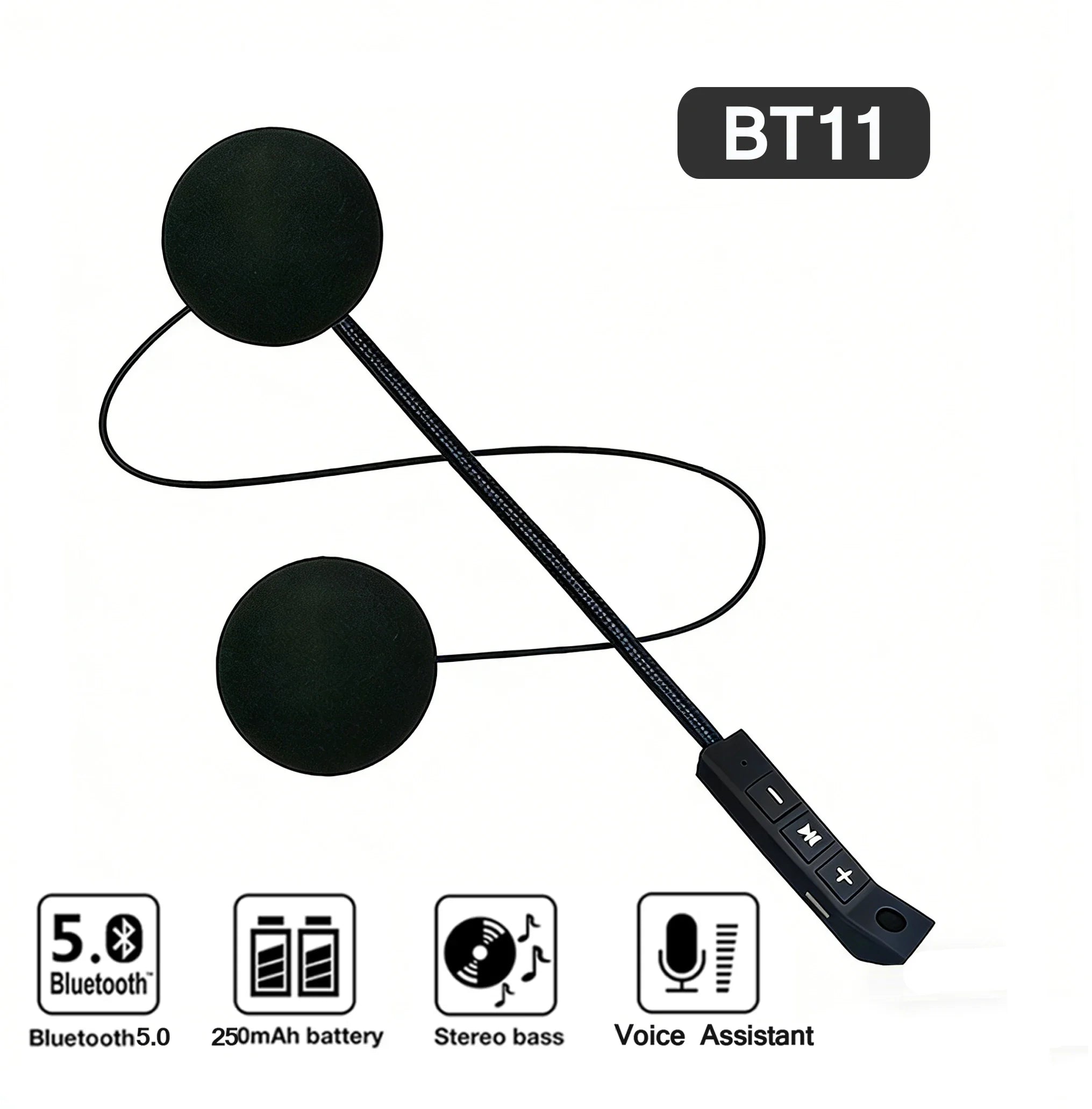BT11 Bluetooth 5.0 Wireless Motorcycle Helmet Headset Hands-Free Kit