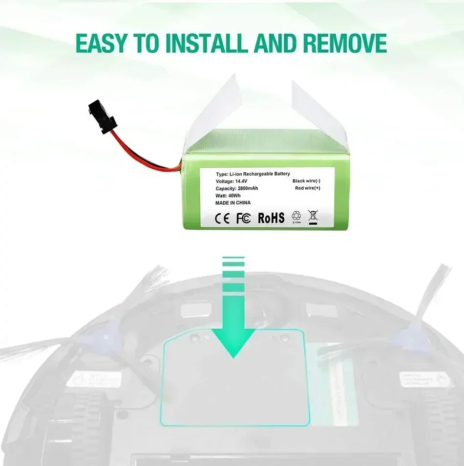 14.4V 6800mAh Rechargeable Replacement Battery for Robot Vacuums