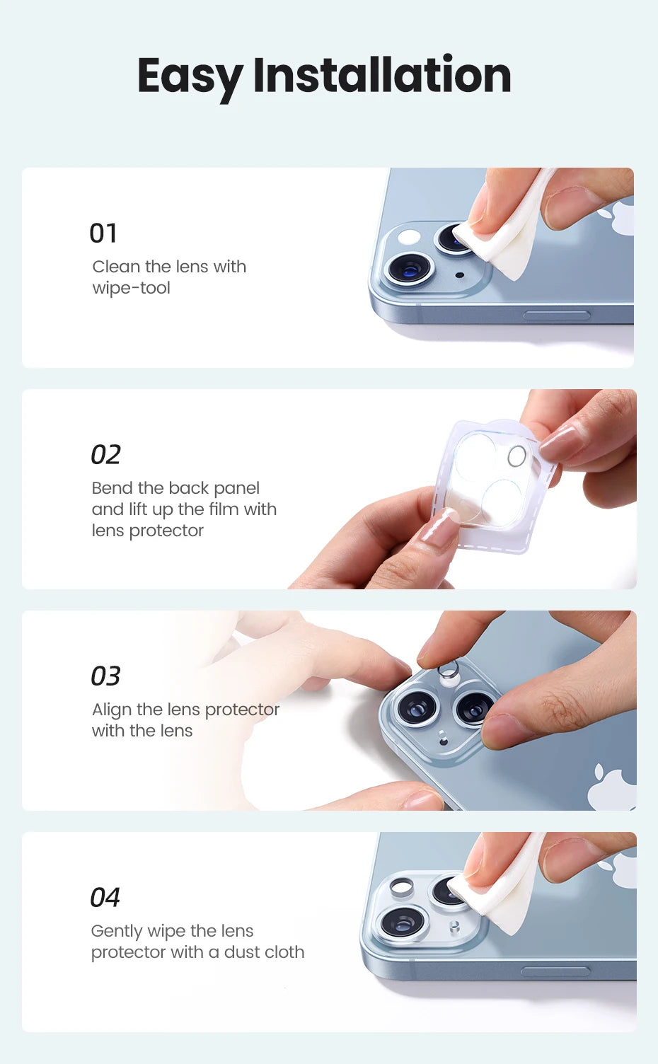 Tempered Glass Camera Lens Protector for iPhone 13-15 Series - 18