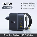 140W GaN Fast Wall Charger for Laptops and Smartphones