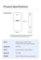 20000mAh Portable Power Bank with Integrated Fast Charging Cables