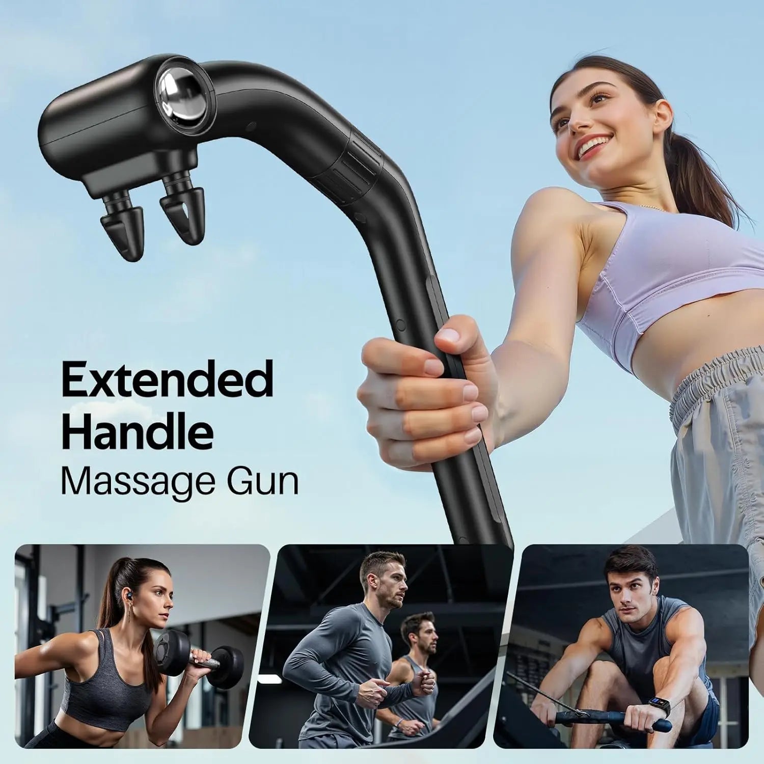 Dual Head Handheld Percussion Muscle Massage Gun - 6