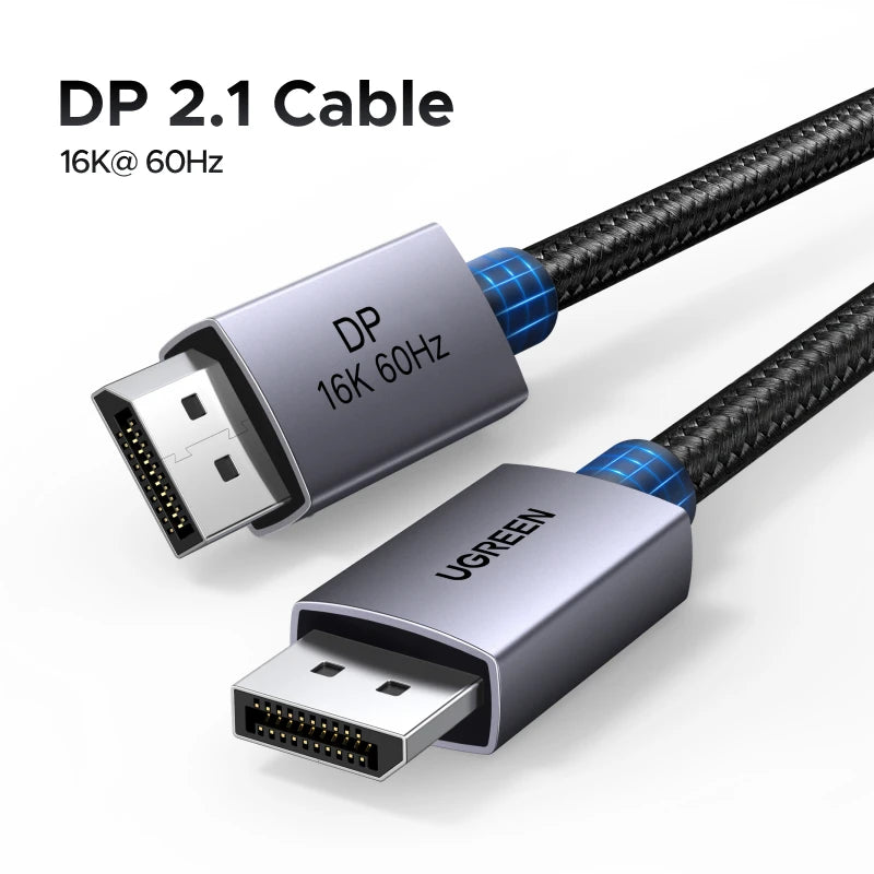 16K DisplayPort 2.1 Cable for Gaming and High-Resolution Monitors - 23