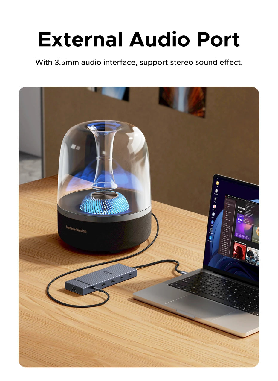 12-in-1 USB-C Triple Display Docking Station 4K 120Hz