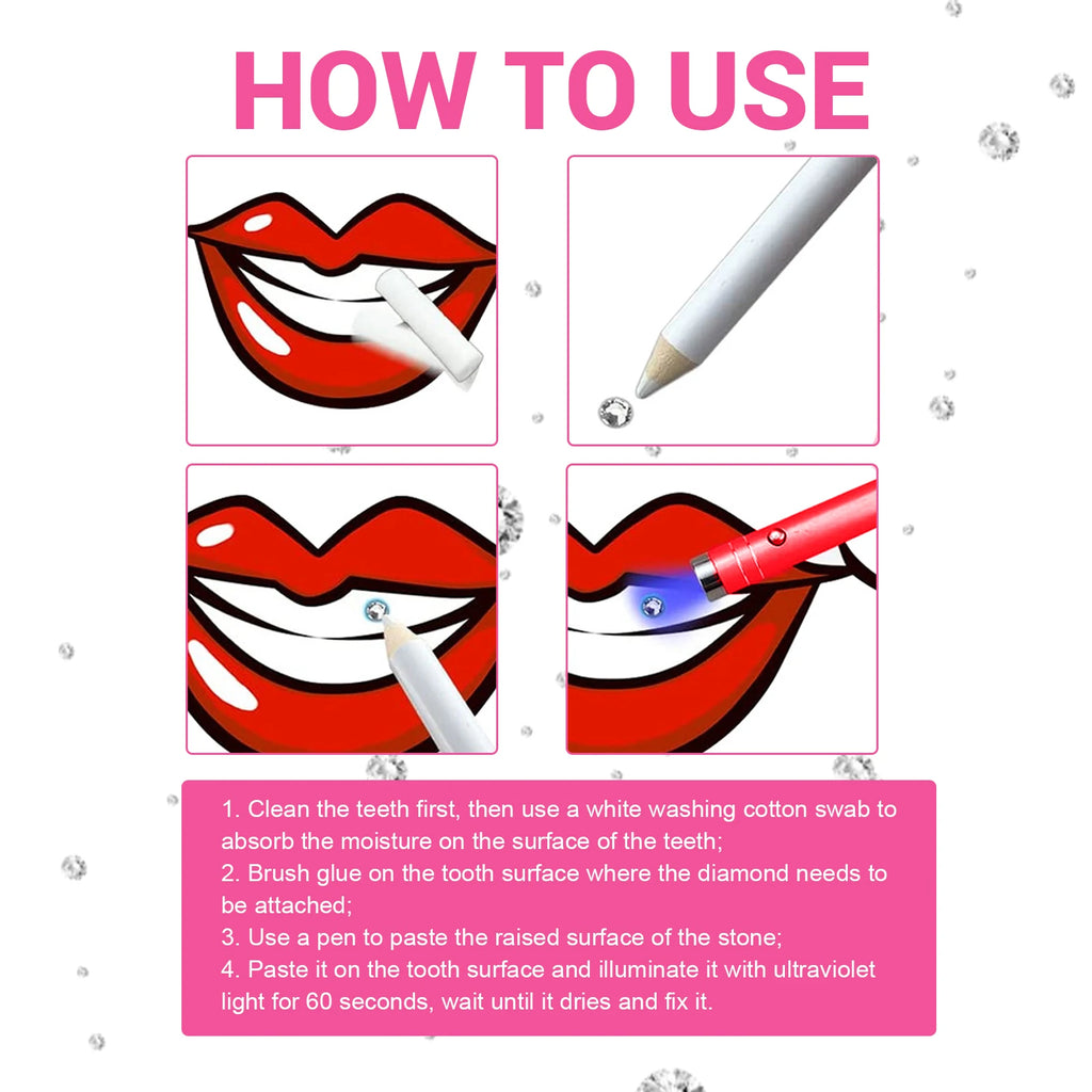 Professional DIY Tooth Gem Kit with UV Light