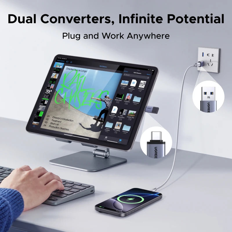 USB-A Male to USB-C Female OTG Adapter
