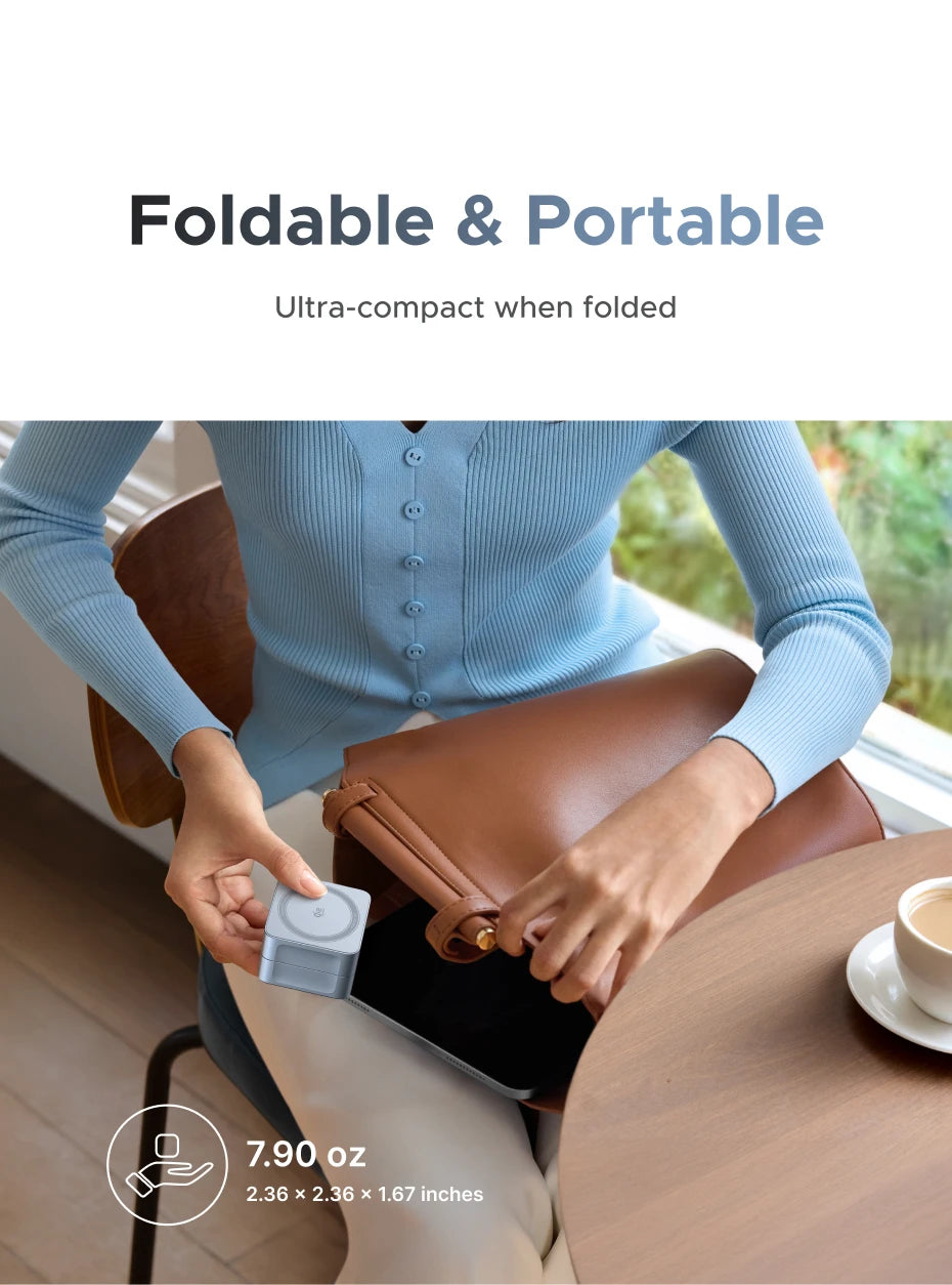 2-in-1 Magnetic Foldable Wireless Charging Stand for iPhone and AirPods - 21