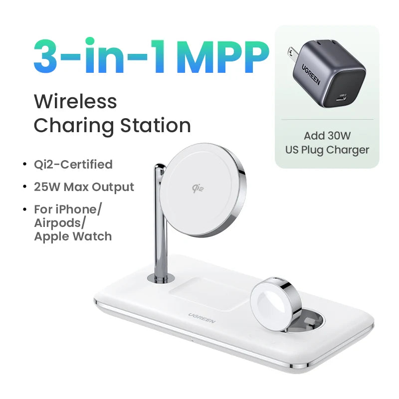 3-in-1 Magnetic Wireless Charging Station for iPhone and Apple Watch - 27