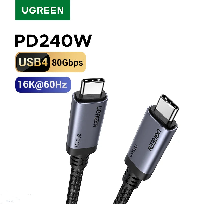 USB4 80Gbps USB-C to USB-C Cable 240W Fast Charging and 16K Video