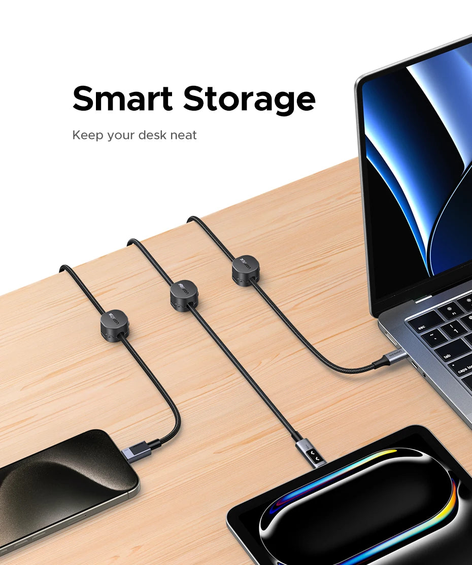 Magnetic Desk Cable Organizer Clips for USB Charging Cords - 11