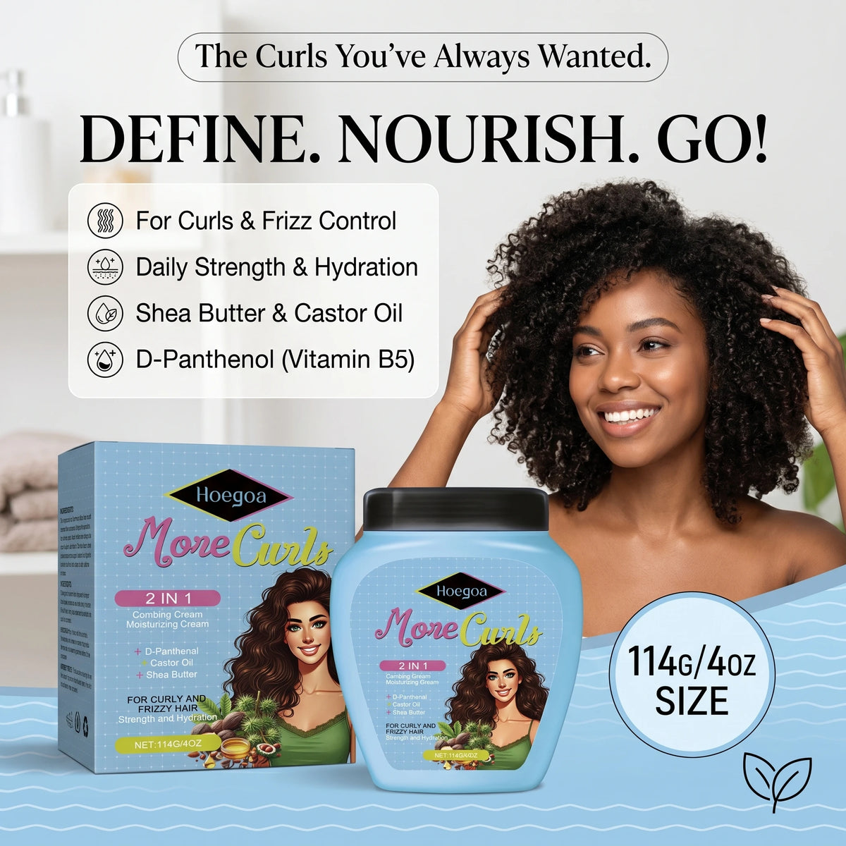 Curl Defining and Moisturizing Hair Cream for Frizzy Hair