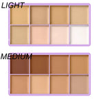 8-Shade Cream Concealer Palette for Full Coverage