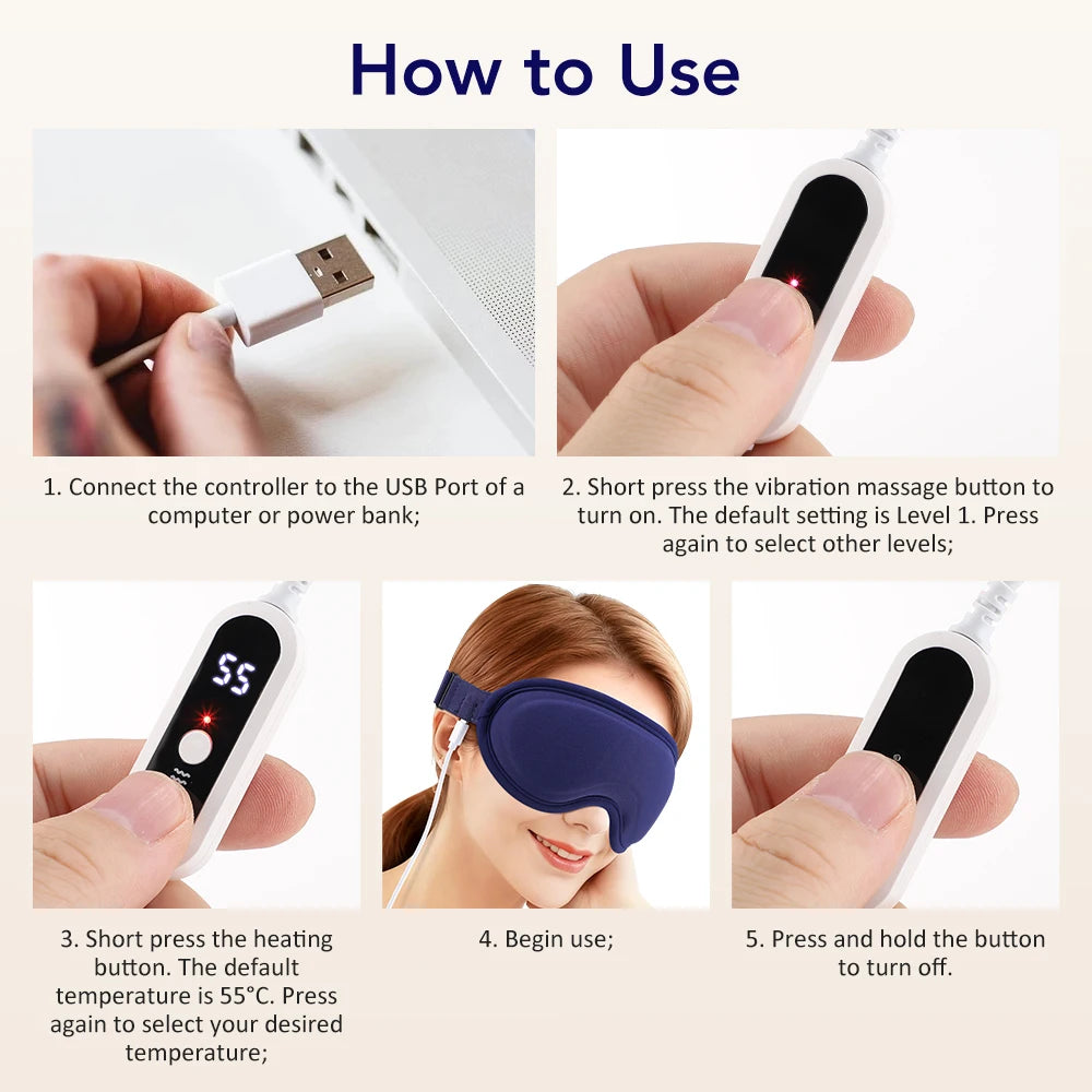 Heated Eye Massage Mask for Dry Eyes and Eye Strain