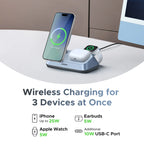 3-in-1 Magnetic Wireless Charging Station for Phone, Watch and Earbuds