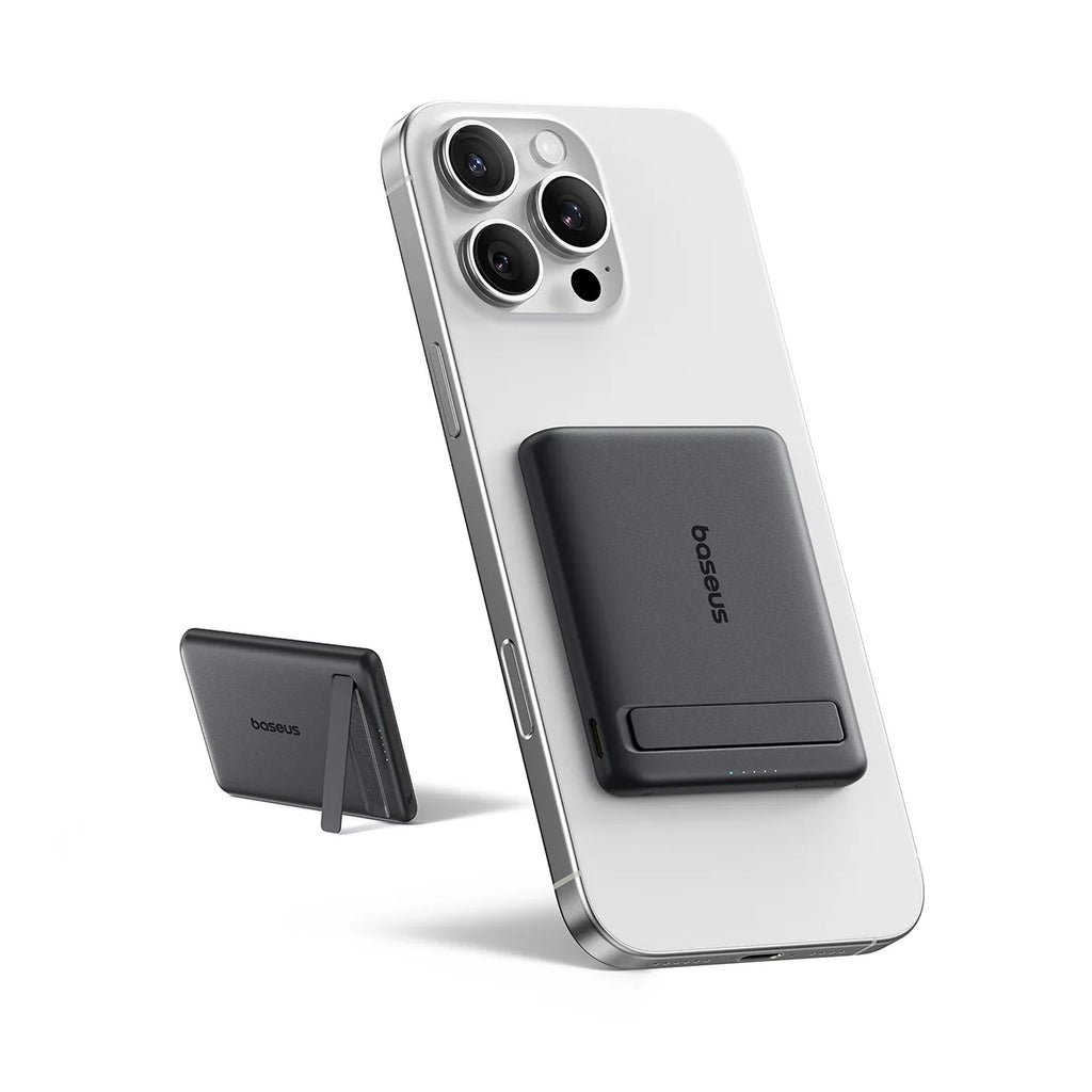Qi2 Magnetic Portable Wireless Power Bank with Kickstand 5000mAh