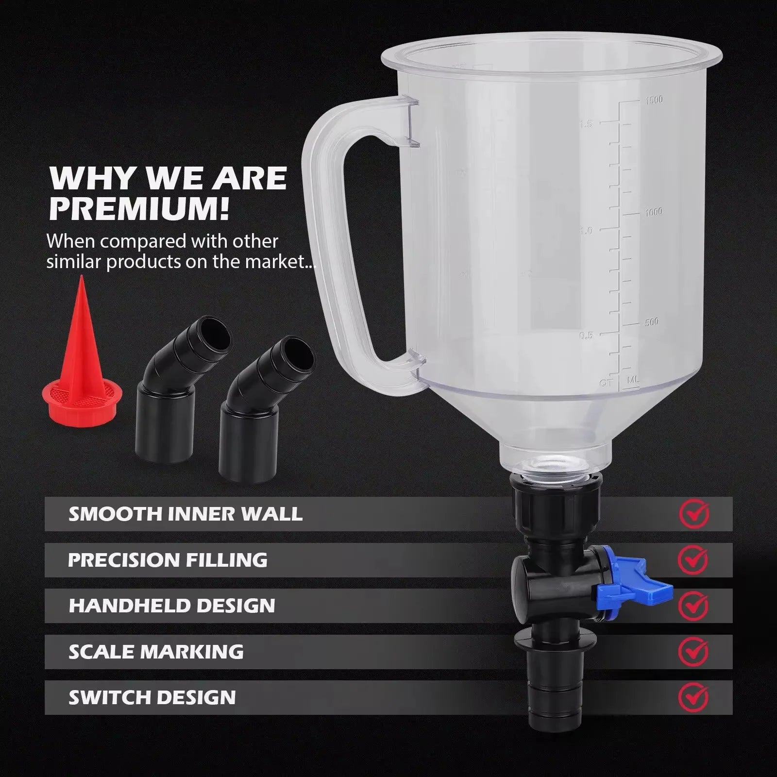Universal Engine Oil Funnel Kit with 12 Adapters - 3
