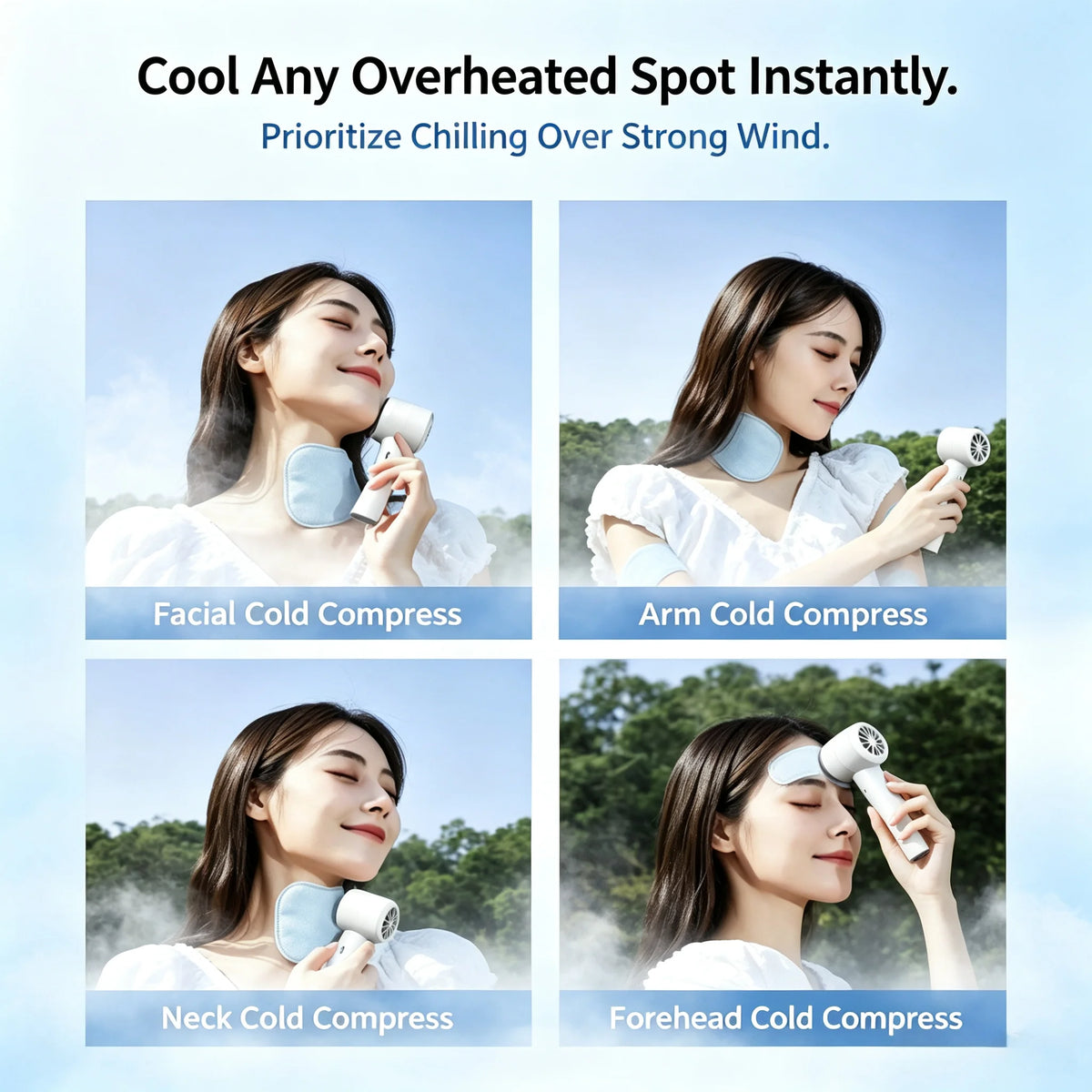 Portable Handheld Turbo Fan with Ice Cooling Tech