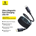 240W Magnetic Fast Charging USB-C Cable for Laptops and Smartphones