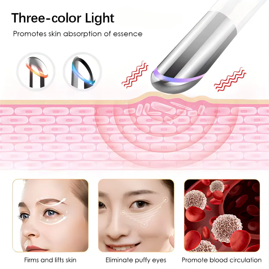 3-in-1 LED Photon Eye and Facial Massage Wand - 4