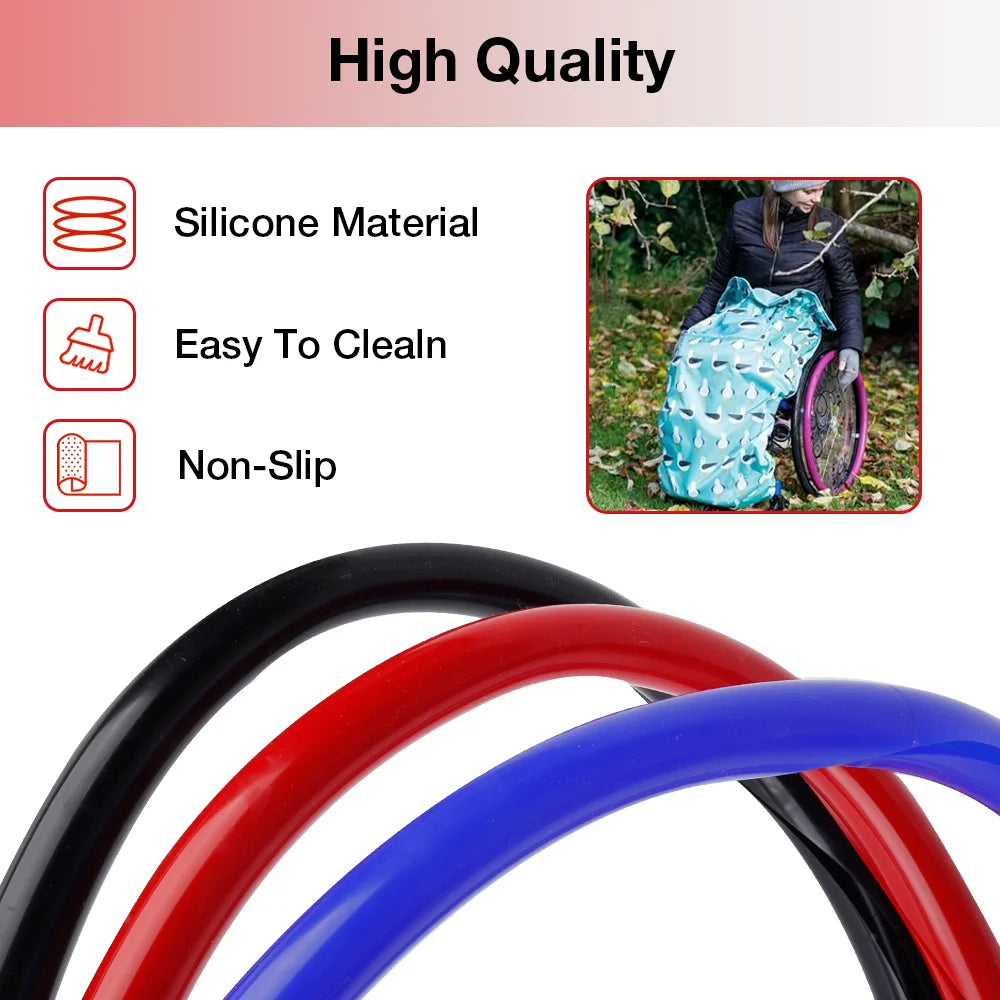 Non-Slip Silicone Wheelchair Hand Rim Covers for 24-Inch Wheels - 4