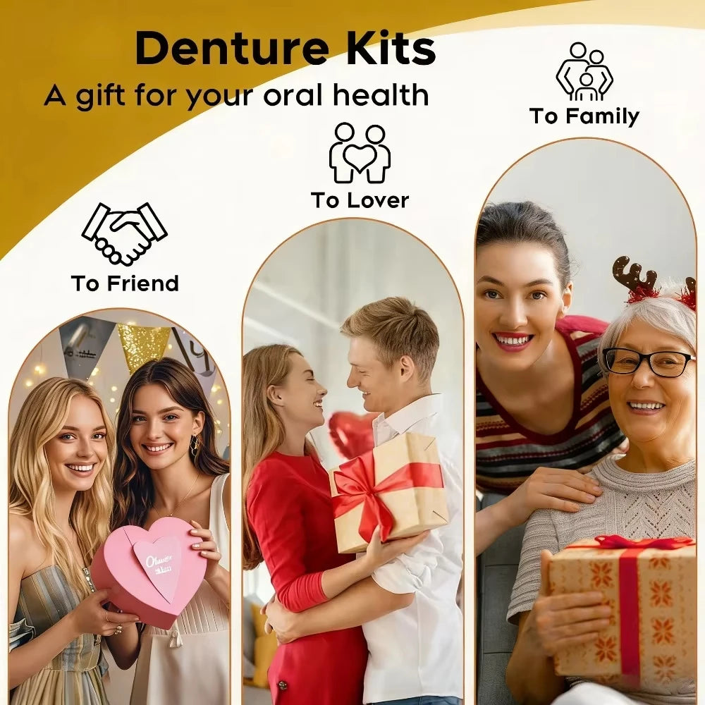 Soft Silicone Full Denture Set for Men and Women