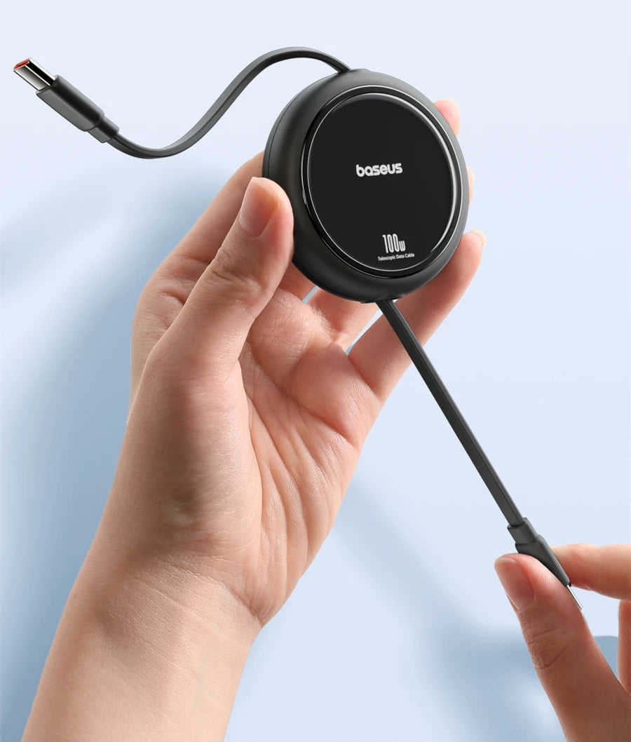 100W Fast Charging Retractable USB-C Cable - 15