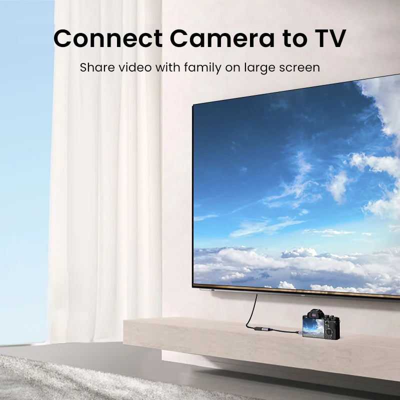 Micro HDMI to HDMI 4K Adapter Cable for Cameras and Raspberry Pi