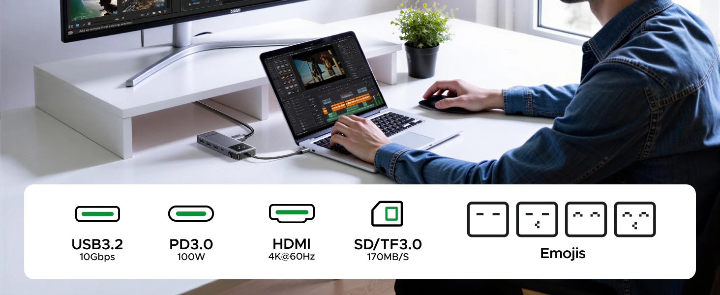 8-in-1 USB-C Hub with 4K HDMI and 100W Power Delivery - 8